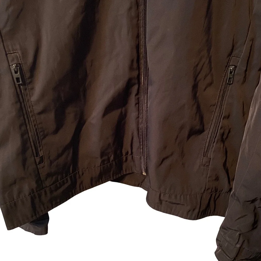 Calvin Klein Hooded Lightweight Jacket Black Zip Front Pockets Men's‎ Size L